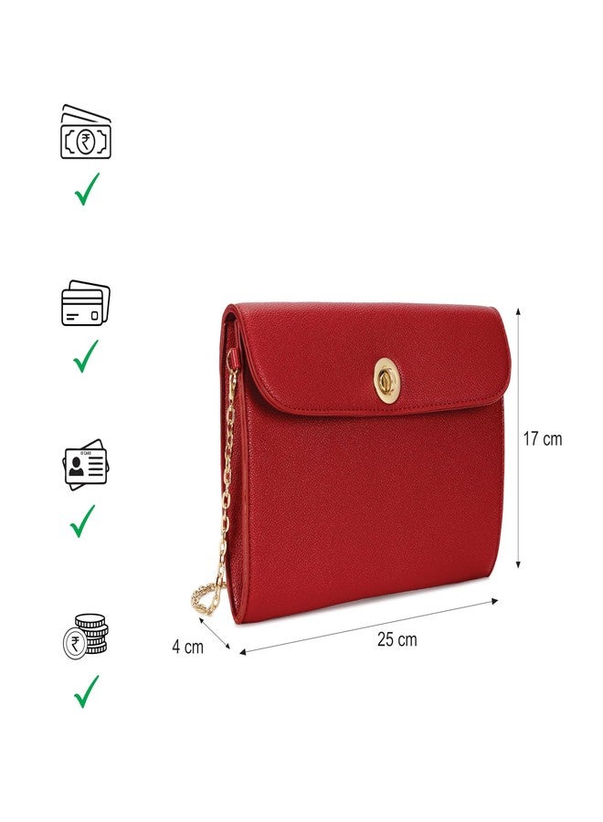 Fastrack Chain Reaction Sling Bag for Women | Medium Size with Flap Closure, Twist Lock and Gold Metal Chain | Stylish Sling Bag for Parties and Casual Outings - Image 4